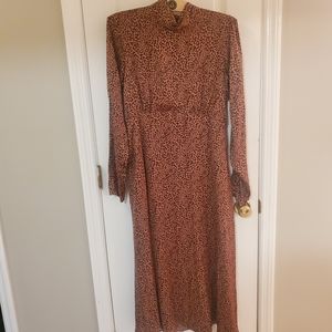 NEW Free People Leopard Print Brown Dress